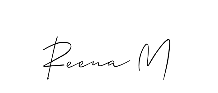 Also we have Reena M name is the best signature style. Create professional handwritten signature collection using Allison_Script autograph style. Reena M signature style 2 images and pictures png