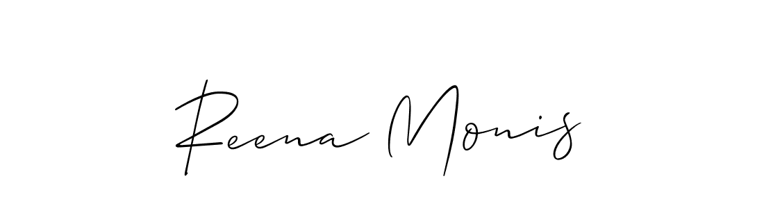 Make a short Reena Monis signature style. Manage your documents anywhere anytime using Allison_Script. Create and add eSignatures, submit forms, share and send files easily. Reena Monis signature style 2 images and pictures png