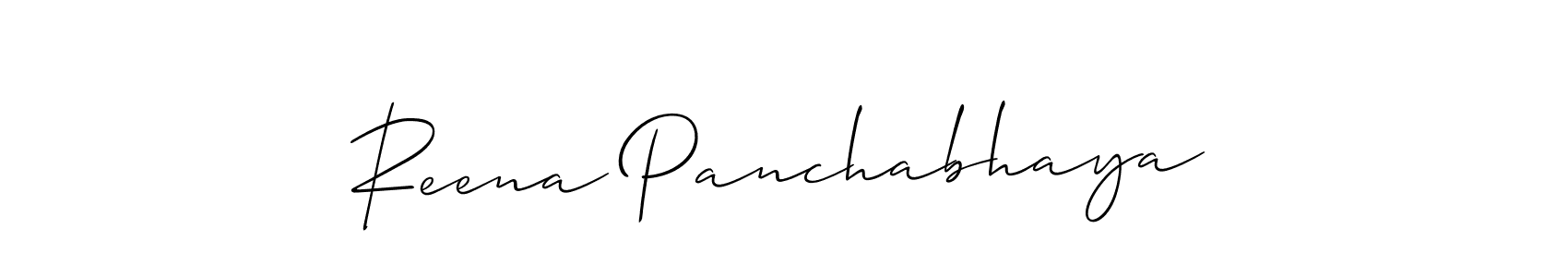 It looks lik you need a new signature style for name Reena Panchabhaya. Design unique handwritten (Allison_Script) signature with our free signature maker in just a few clicks. Reena Panchabhaya signature style 2 images and pictures png