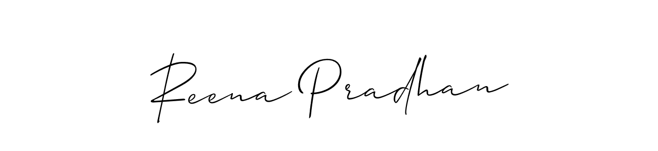 Use a signature maker to create a handwritten signature online. With this signature software, you can design (Allison_Script) your own signature for name Reena Pradhan. Reena Pradhan signature style 2 images and pictures png