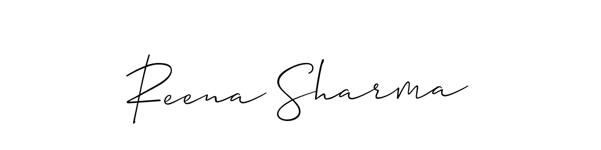 The best way (Allison_Script) to make a short signature is to pick only two or three words in your name. The name Reena Sharma include a total of six letters. For converting this name. Reena Sharma signature style 2 images and pictures png