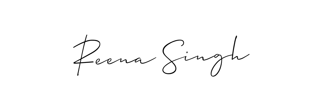 Make a beautiful signature design for name Reena Singh. With this signature (Allison_Script) style, you can create a handwritten signature for free. Reena Singh signature style 2 images and pictures png
