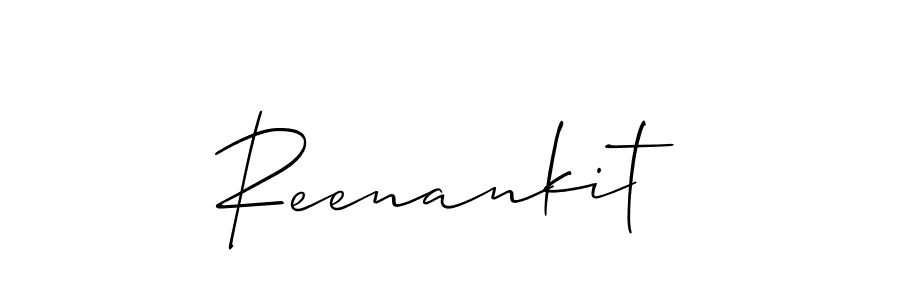 The best way (Allison_Script) to make a short signature is to pick only two or three words in your name. The name Reenankit include a total of six letters. For converting this name. Reenankit signature style 2 images and pictures png