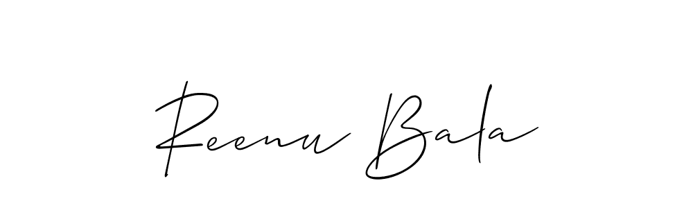 How to make Reenu Bala signature? Allison_Script is a professional autograph style. Create handwritten signature for Reenu Bala name. Reenu Bala signature style 2 images and pictures png