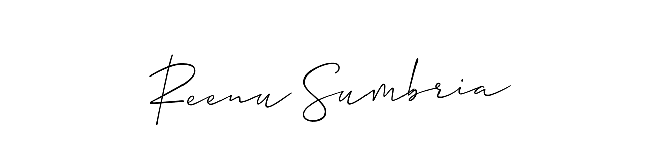 How to Draw Reenu Sumbria signature style? Allison_Script is a latest design signature styles for name Reenu Sumbria. Reenu Sumbria signature style 2 images and pictures png
