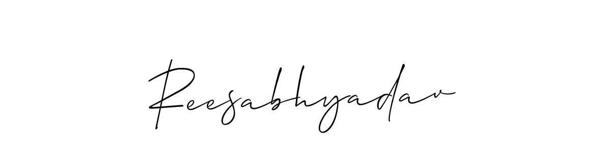 It looks lik you need a new signature style for name Reesabhyadav. Design unique handwritten (Allison_Script) signature with our free signature maker in just a few clicks. Reesabhyadav signature style 2 images and pictures png