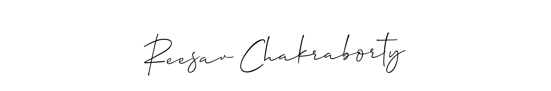 Make a beautiful signature design for name Reesav Chakraborty. With this signature (Allison_Script) style, you can create a handwritten signature for free. Reesav Chakraborty signature style 2 images and pictures png