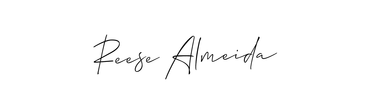 Use a signature maker to create a handwritten signature online. With this signature software, you can design (Allison_Script) your own signature for name Reese Almeida. Reese Almeida signature style 2 images and pictures png
