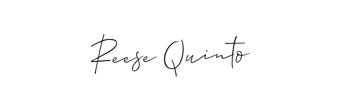 It looks lik you need a new signature style for name Reese Quinto. Design unique handwritten (Allison_Script) signature with our free signature maker in just a few clicks. Reese Quinto signature style 2 images and pictures png