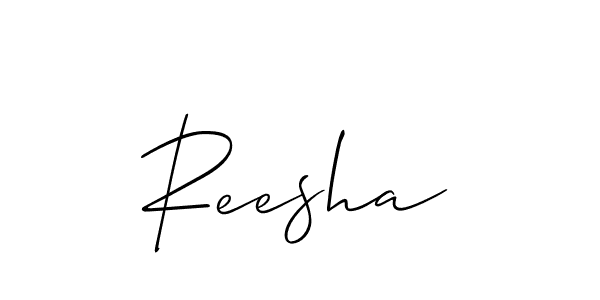 How to make Reesha name signature. Use Allison_Script style for creating short signs online. This is the latest handwritten sign. Reesha signature style 2 images and pictures png