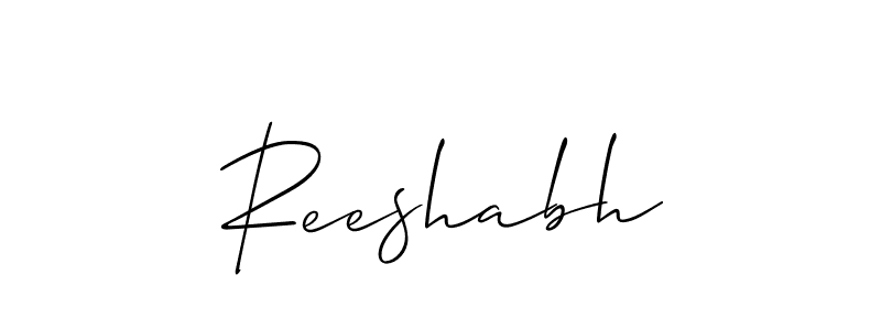 Create a beautiful signature design for name Reeshabh. With this signature (Allison_Script) fonts, you can make a handwritten signature for free. Reeshabh signature style 2 images and pictures png