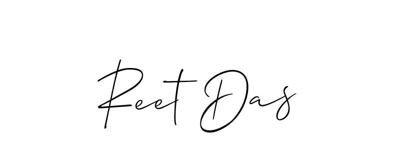 Use a signature maker to create a handwritten signature online. With this signature software, you can design (Allison_Script) your own signature for name Reet Das. Reet Das signature style 2 images and pictures png