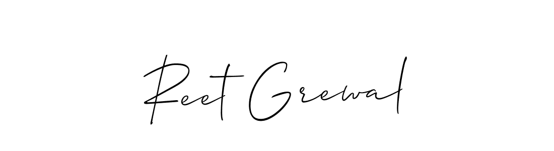 How to make Reet Grewal name signature. Use Allison_Script style for creating short signs online. This is the latest handwritten sign. Reet Grewal signature style 2 images and pictures png