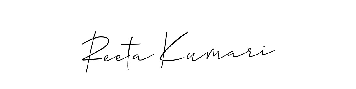 if you are searching for the best signature style for your name Reeta Kumari. so please give up your signature search. here we have designed multiple signature styles  using Allison_Script. Reeta Kumari signature style 2 images and pictures png