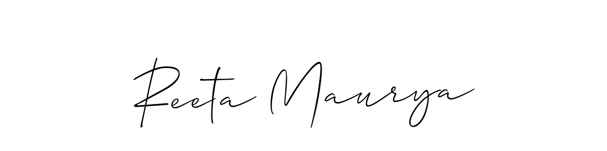 Also You can easily find your signature by using the search form. We will create Reeta Maurya name handwritten signature images for you free of cost using Allison_Script sign style. Reeta Maurya signature style 2 images and pictures png