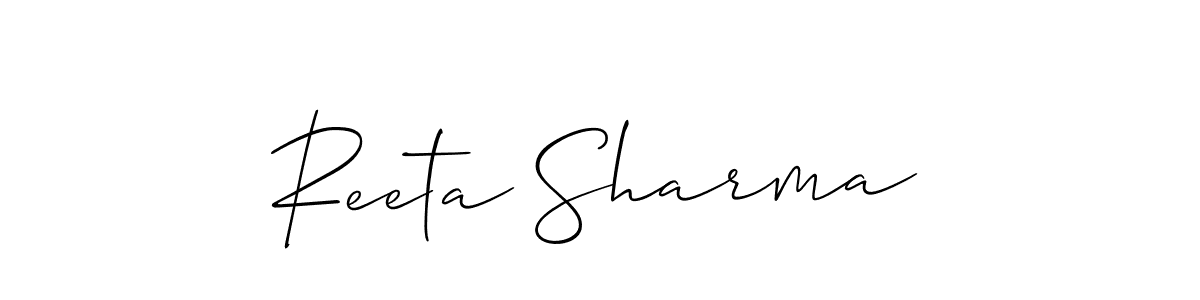 Design your own signature with our free online signature maker. With this signature software, you can create a handwritten (Allison_Script) signature for name Reeta Sharma. Reeta Sharma signature style 2 images and pictures png