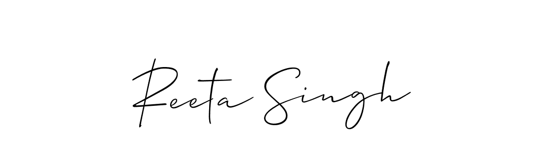 Also You can easily find your signature by using the search form. We will create Reeta Singh name handwritten signature images for you free of cost using Allison_Script sign style. Reeta Singh signature style 2 images and pictures png
