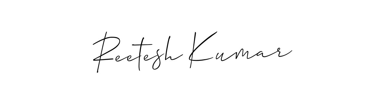Similarly Allison_Script is the best handwritten signature design. Signature creator online .You can use it as an online autograph creator for name Reetesh Kumar. Reetesh Kumar signature style 2 images and pictures png