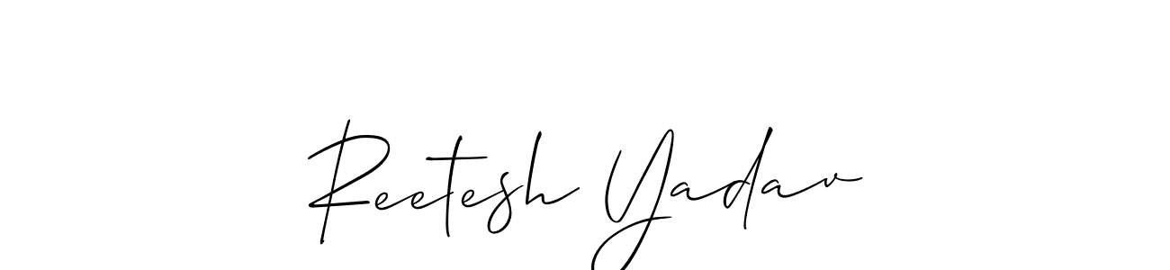 Design your own signature with our free online signature maker. With this signature software, you can create a handwritten (Allison_Script) signature for name Reetesh Yadav. Reetesh Yadav signature style 2 images and pictures png