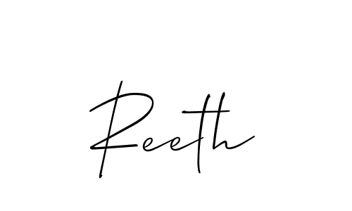 How to make Reeth name signature. Use Allison_Script style for creating short signs online. This is the latest handwritten sign. Reeth signature style 2 images and pictures png