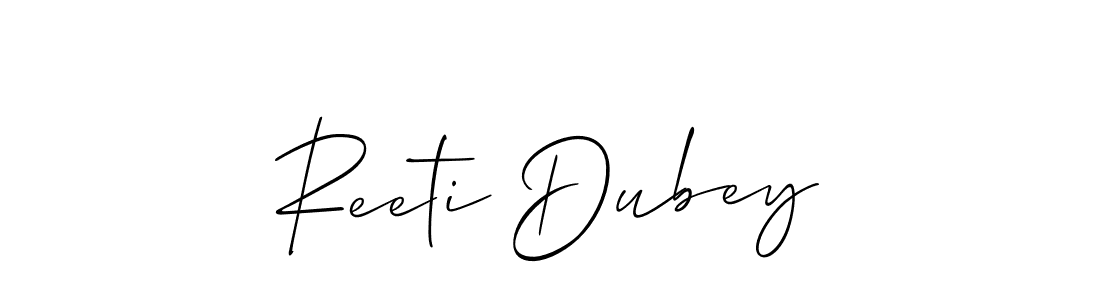 Reeti Dubey stylish signature style. Best Handwritten Sign (Allison_Script) for my name. Handwritten Signature Collection Ideas for my name Reeti Dubey. Reeti Dubey signature style 2 images and pictures png