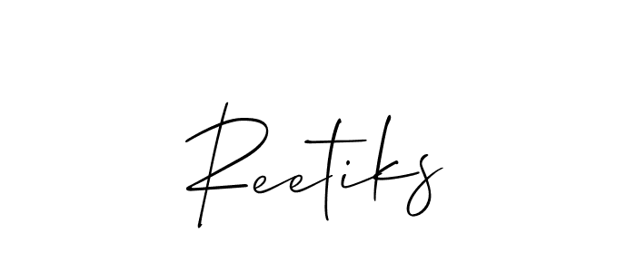 How to Draw Reetiks signature style? Allison_Script is a latest design signature styles for name Reetiks. Reetiks signature style 2 images and pictures png