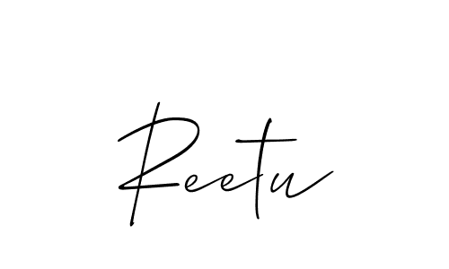 Make a beautiful signature design for name Reetu. With this signature (Allison_Script) style, you can create a handwritten signature for free. Reetu signature style 2 images and pictures png