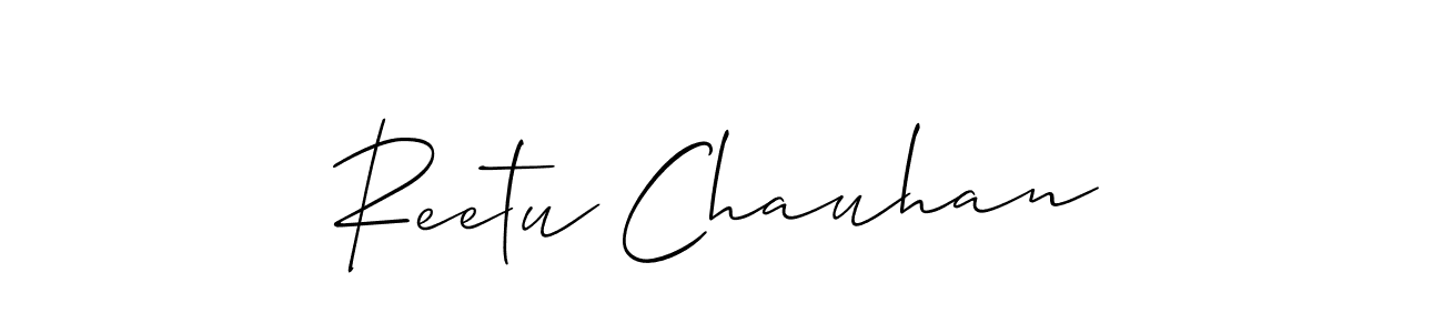 You should practise on your own different ways (Allison_Script) to write your name (Reetu Chauhan) in signature. don't let someone else do it for you. Reetu Chauhan signature style 2 images and pictures png