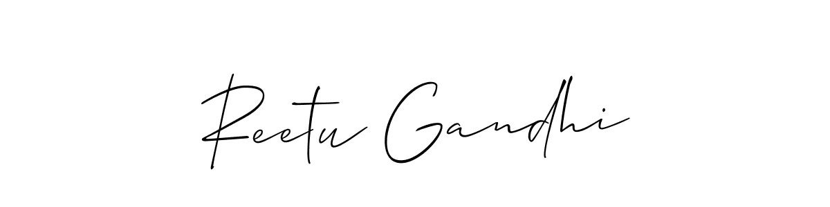 It looks lik you need a new signature style for name Reetu Gandhi. Design unique handwritten (Allison_Script) signature with our free signature maker in just a few clicks. Reetu Gandhi signature style 2 images and pictures png