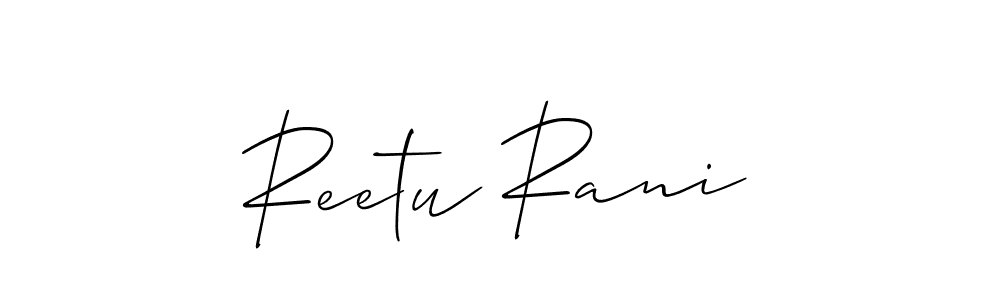 You should practise on your own different ways (Allison_Script) to write your name (Reetu Rani) in signature. don't let someone else do it for you. Reetu Rani signature style 2 images and pictures png