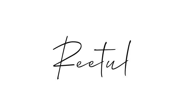 Create a beautiful signature design for name Reetul. With this signature (Allison_Script) fonts, you can make a handwritten signature for free. Reetul signature style 2 images and pictures png