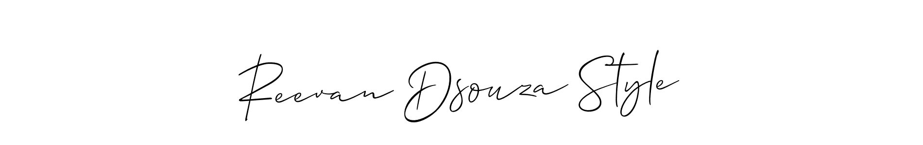 Make a short Reevan Dsouza Style signature style. Manage your documents anywhere anytime using Allison_Script. Create and add eSignatures, submit forms, share and send files easily. Reevan Dsouza Style signature style 2 images and pictures png