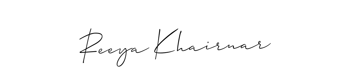 You can use this online signature creator to create a handwritten signature for the name Reeya Khairnar. This is the best online autograph maker. Reeya Khairnar signature style 2 images and pictures png