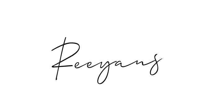 Design your own signature with our free online signature maker. With this signature software, you can create a handwritten (Allison_Script) signature for name Reeyans. Reeyans signature style 2 images and pictures png