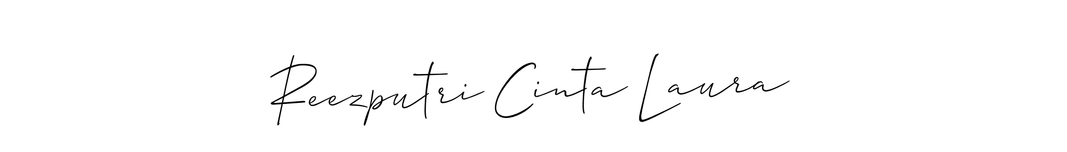 Reezputri Cinta Laura stylish signature style. Best Handwritten Sign (Allison_Script) for my name. Handwritten Signature Collection Ideas for my name Reezputri Cinta Laura. Reezputri Cinta Laura signature style 2 images and pictures png