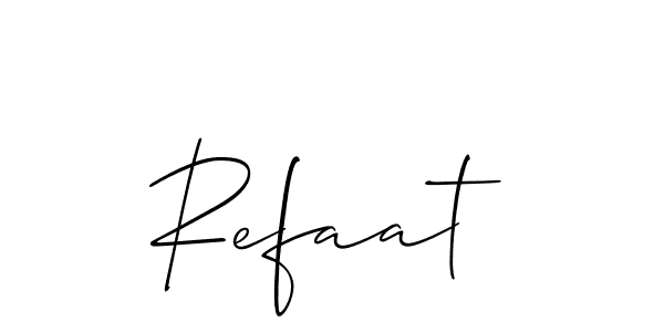 Also You can easily find your signature by using the search form. We will create Refaat name handwritten signature images for you free of cost using Allison_Script sign style. Refaat signature style 2 images and pictures png