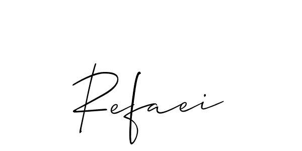 The best way (Allison_Script) to make a short signature is to pick only two or three words in your name. The name Refaei include a total of six letters. For converting this name. Refaei signature style 2 images and pictures png