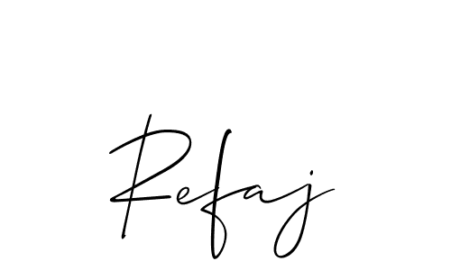 How to make Refaj signature? Allison_Script is a professional autograph style. Create handwritten signature for Refaj name. Refaj signature style 2 images and pictures png