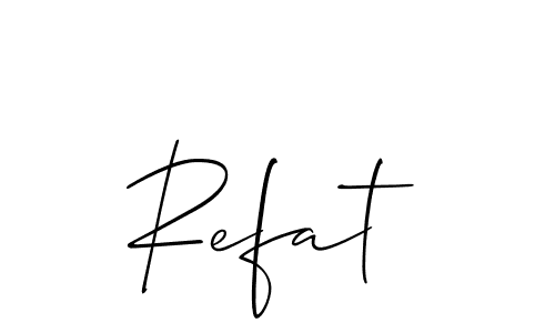 Make a beautiful signature design for name Refat. With this signature (Allison_Script) style, you can create a handwritten signature for free. Refat signature style 2 images and pictures png