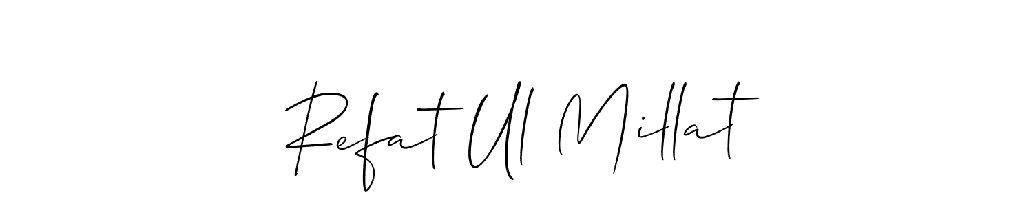 Create a beautiful signature design for name Refat Ul Millat. With this signature (Allison_Script) fonts, you can make a handwritten signature for free. Refat Ul Millat signature style 2 images and pictures png