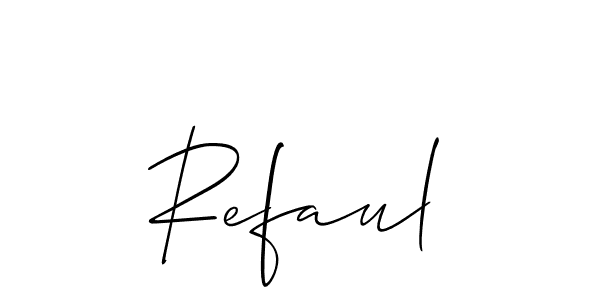 Similarly Allison_Script is the best handwritten signature design. Signature creator online .You can use it as an online autograph creator for name Refaul. Refaul signature style 2 images and pictures png