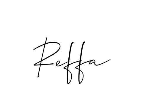 Design your own signature with our free online signature maker. With this signature software, you can create a handwritten (Allison_Script) signature for name Reffa. Reffa signature style 2 images and pictures png