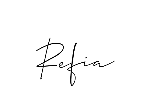 Refia stylish signature style. Best Handwritten Sign (Allison_Script) for my name. Handwritten Signature Collection Ideas for my name Refia. Refia signature style 2 images and pictures png