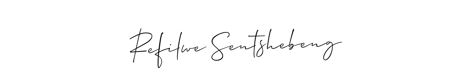 Make a beautiful signature design for name Refilwe Sentshebeng. With this signature (Allison_Script) style, you can create a handwritten signature for free. Refilwe Sentshebeng signature style 2 images and pictures png
