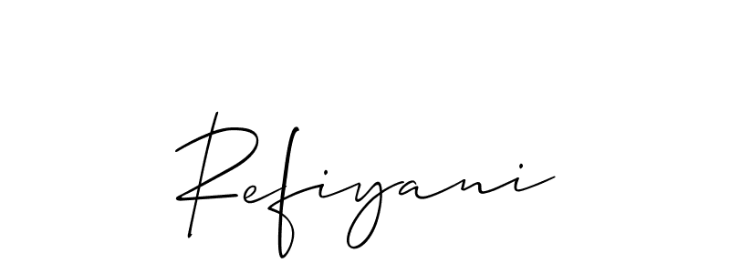 How to Draw Refiyani signature style? Allison_Script is a latest design signature styles for name Refiyani. Refiyani signature style 2 images and pictures png