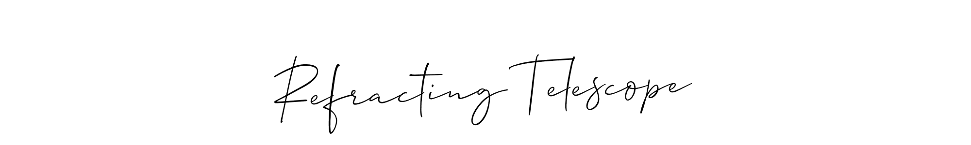You can use this online signature creator to create a handwritten signature for the name Refracting Telescope. This is the best online autograph maker. Refracting Telescope signature style 2 images and pictures png