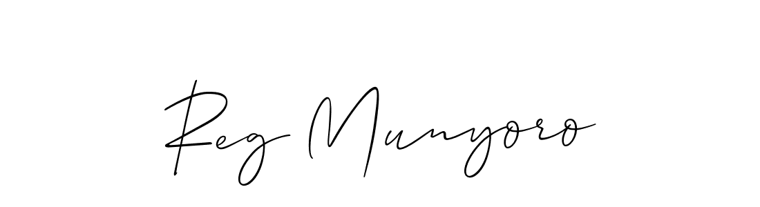 Create a beautiful signature design for name Reg Munyoro. With this signature (Allison_Script) fonts, you can make a handwritten signature for free. Reg Munyoro signature style 2 images and pictures png