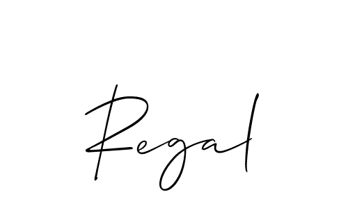 Make a beautiful signature design for name Regal. With this signature (Allison_Script) style, you can create a handwritten signature for free. Regal signature style 2 images and pictures png