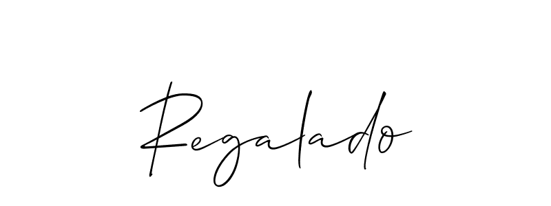 Design your own signature with our free online signature maker. With this signature software, you can create a handwritten (Allison_Script) signature for name Regalado. Regalado signature style 2 images and pictures png
