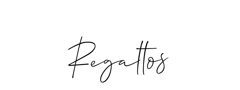 Use a signature maker to create a handwritten signature online. With this signature software, you can design (Allison_Script) your own signature for name Regaltos. Regaltos signature style 2 images and pictures png